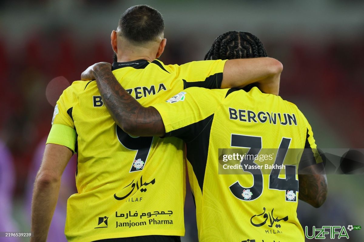 Saudiya Arabistoni. "Al Ittihod" Karim Benzemaning 90+6-daqiqadagi goli evaziga g'alabaga erishdi - uzfifa.net.