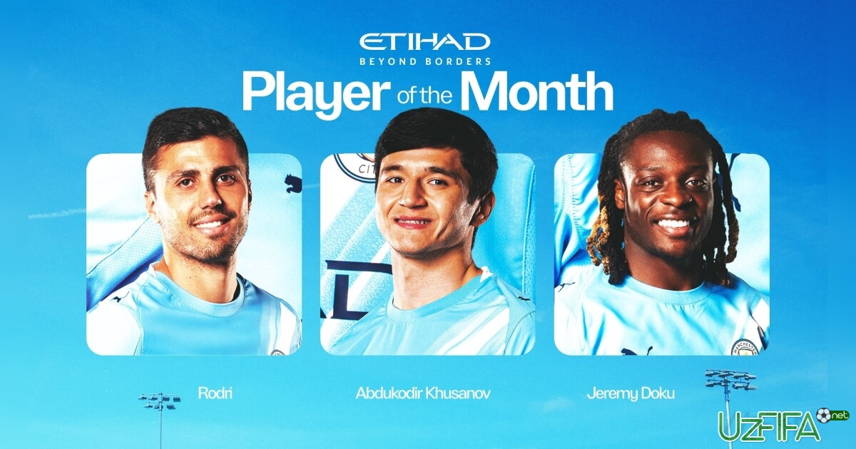 Abduqodir Husanov "Manchester Siti"da oy futbolchisi bo'lishga nomzod- uzfifa.net.