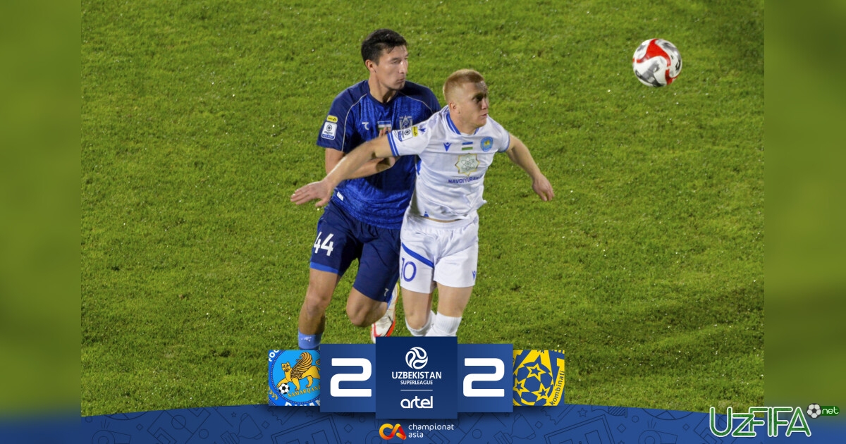 Superliga.  OKMK Samarqandda mag'lubiyatni durangga aylantirdi- uzfifa.net.