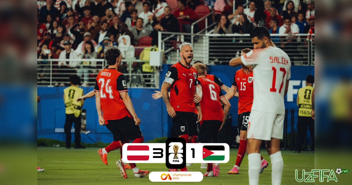 JCH-2026. Iordaniya mundialdagi debyut bahsida Avstriyaga mag'lub bo'ldi- uzfifa.net.