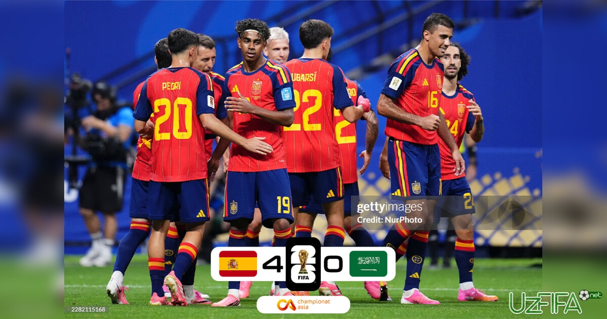 JCH. Ispaniya Saudiya Arabistoniga javobsiz to'rtta gol urdi- uzfifa.net.