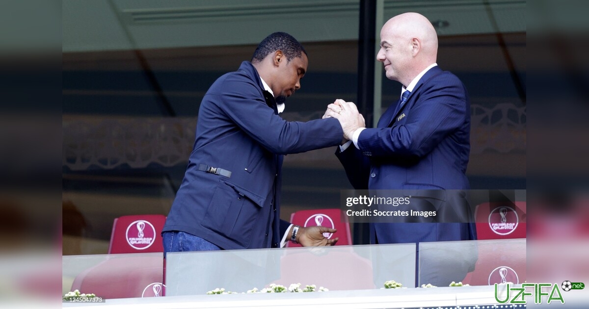 Eto'O Infantino tomonda- uzfifa.net.