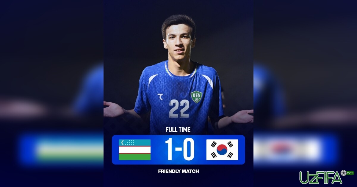 O'zbekiston U20 terma jamoasi Koreyani mag'lub etdi- uzfifa.net.