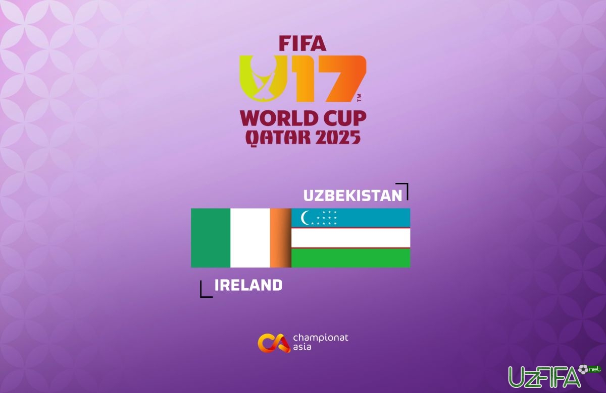 JCH U-17. Irlandiya - O'zbekiston (Matnli translyaciya) - uzfifa.net.