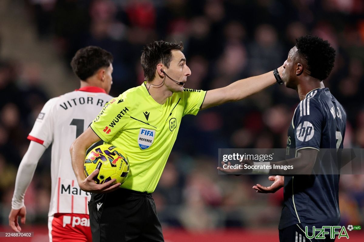                           Vinisius "Jirona"ga qarshi o'yinda hakamni haqorat qilgani malum bo'ldi		- uzfifa.net.