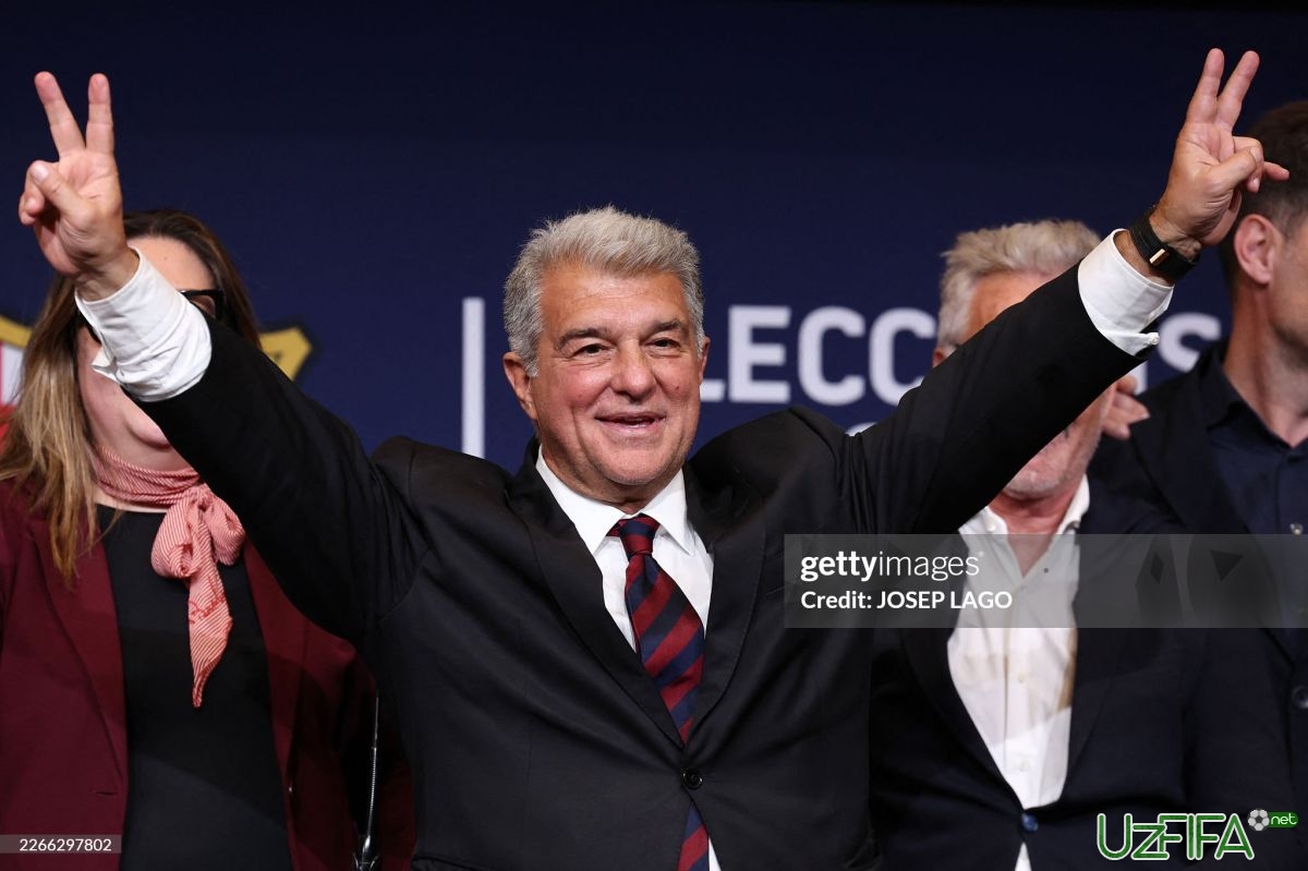                           "Barselona" prezidentligiga qayta saylangan Laporta nimalar dedi?		- uzfifa.net.