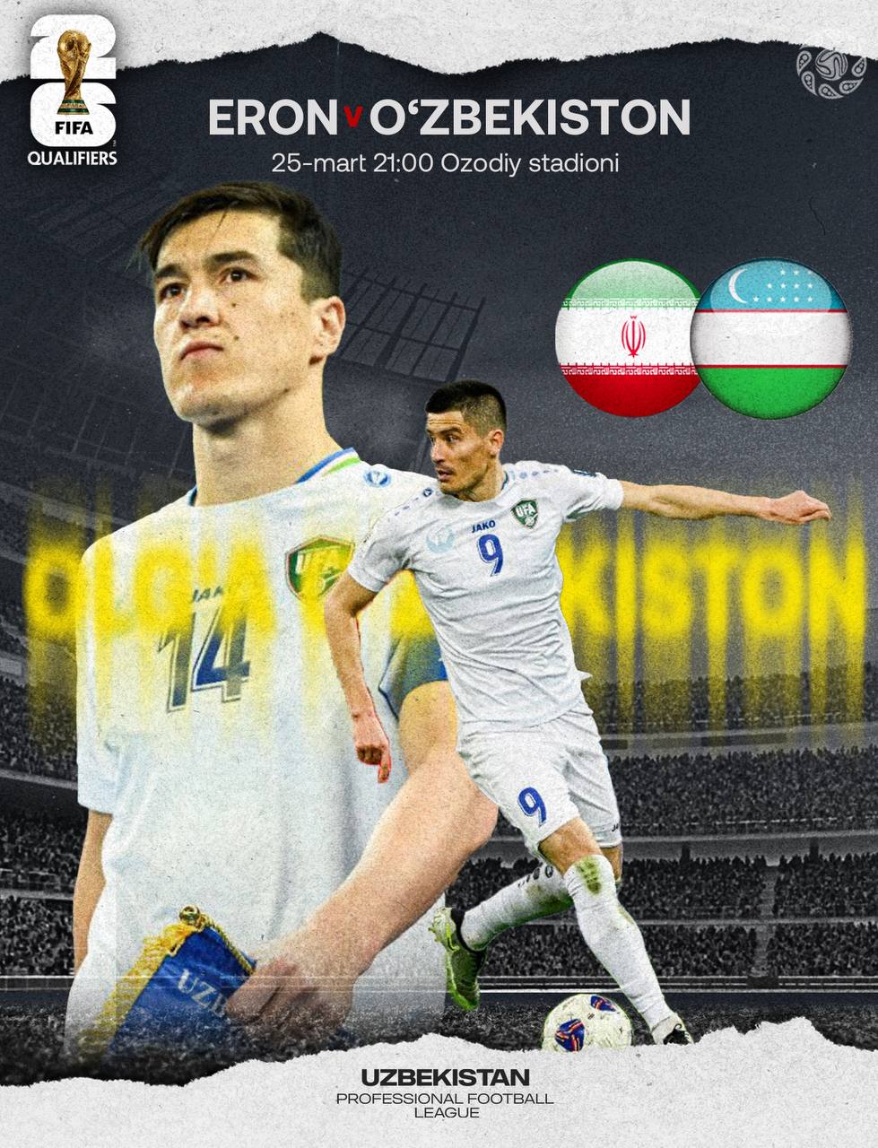 Bugun tunda: Eron - O'zbekiston O'rtasida Kutilgan Bahsni JOnli Ko'rish- uzfifa.net.
